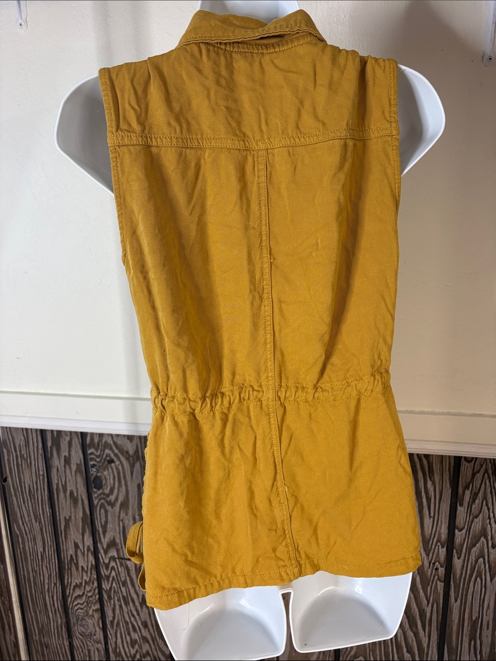 Ashley By 26 International Mustard Yellow Drawstring Utility Vest - Picture 3 of 6